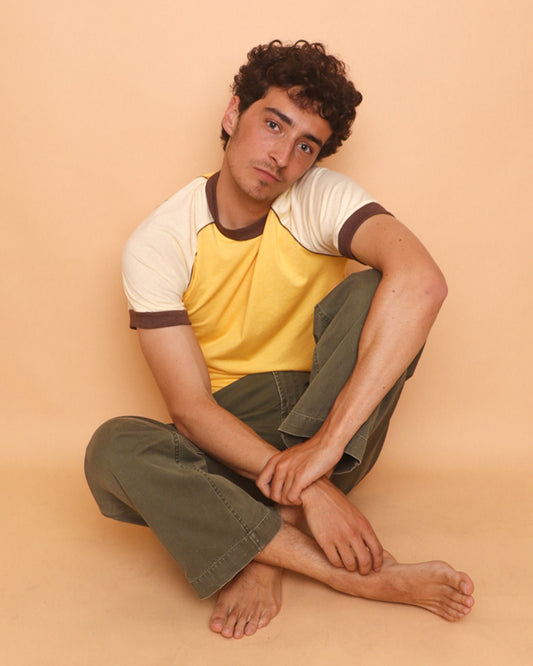 UNISEX HOWARD TEE - SUNSHINE / BROWN